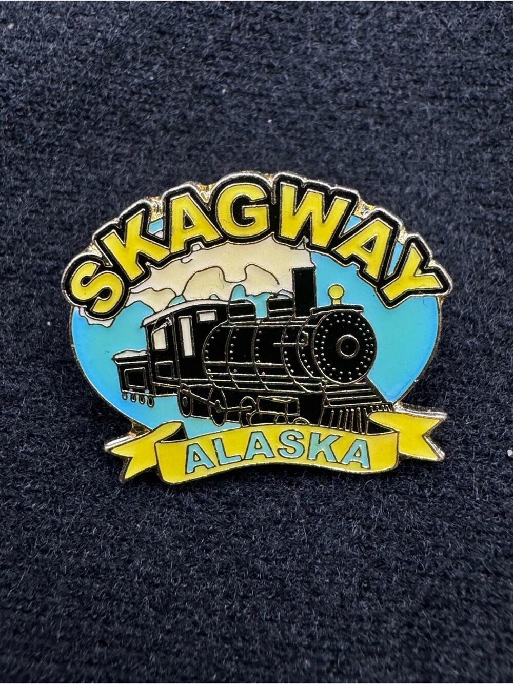 Skagway Alaska White Pass and Yukon Route Railroad Souvenir Enamel Lapel Pin
